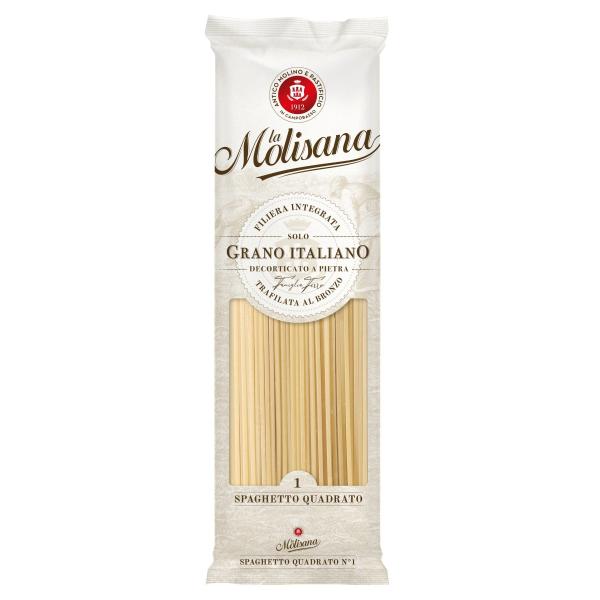 ラ・モリサーナのパスタはグルテン含有量１４％と通常より高めで歯ごたえしっかり。ブロンズで成型された太いスパゲッティ。食べ応えのあるしっかりした食感です。商品名：スパゲット・クアドラート（キタッラ）・ブロンズ（NO,1）　500g【ラッピング...