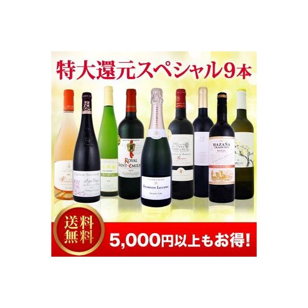 ワインセット ご愛顧大感謝の特大還元スペシャル9本 いつも以上のウルトラ プライス 京橋ワイン極上セレクト9本 Wine Jsonic Ca