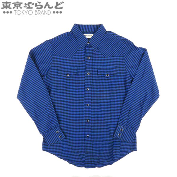 サンローランパリ SAINT LAURENT PARIS ギンガムチェック カラーシャツ
