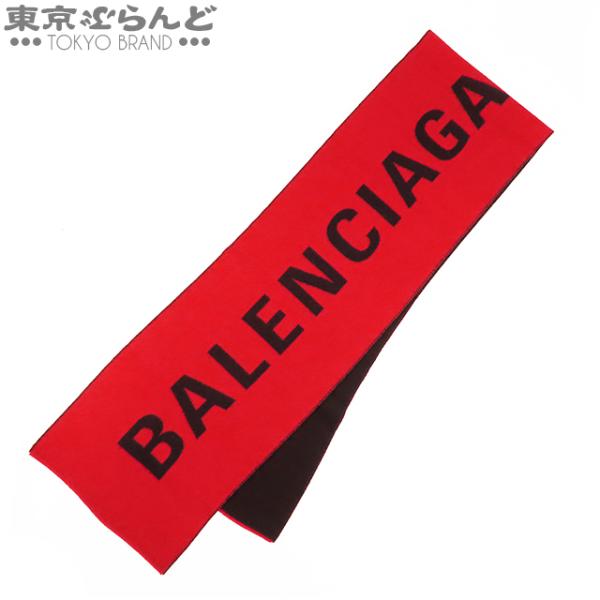 BALENCIAGA（バレンシアガ） ロゴデザイン マフラー 530047 レッドx