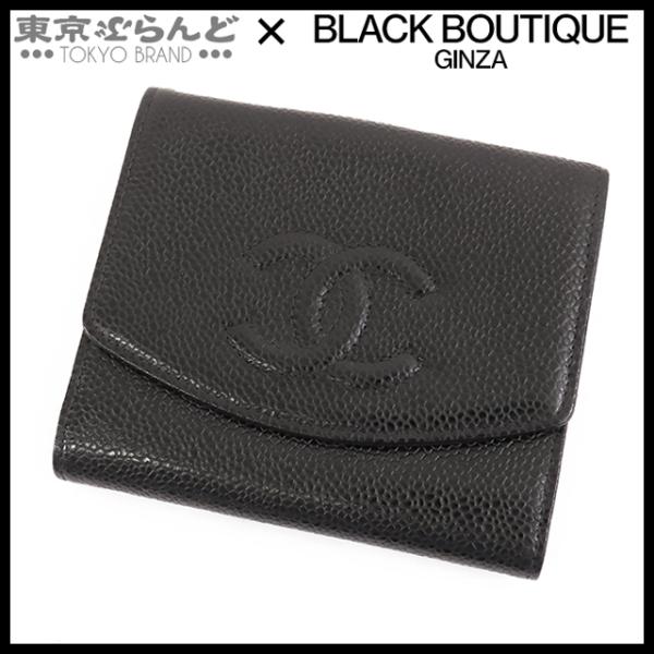 CHANEL シャネル ココステッチ フラップウォレット ブラック ゴールド