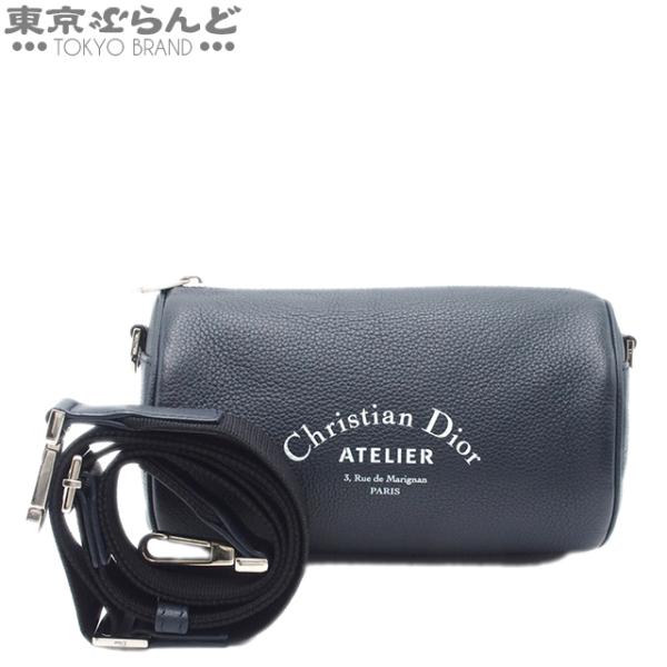 ディオール Dior アトリエ ローラーバッグ ネイビー レザー ショルダー