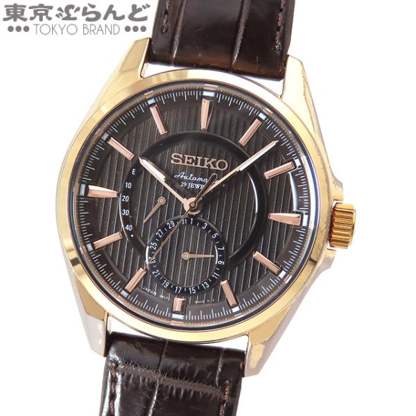 セイコー SEIKO プレザージュ SARW010 6R27-00E0 ブラウン SS レザー アップグレードライン 箱・保証書付き 腕時計 メンズ 自動巻 101703584