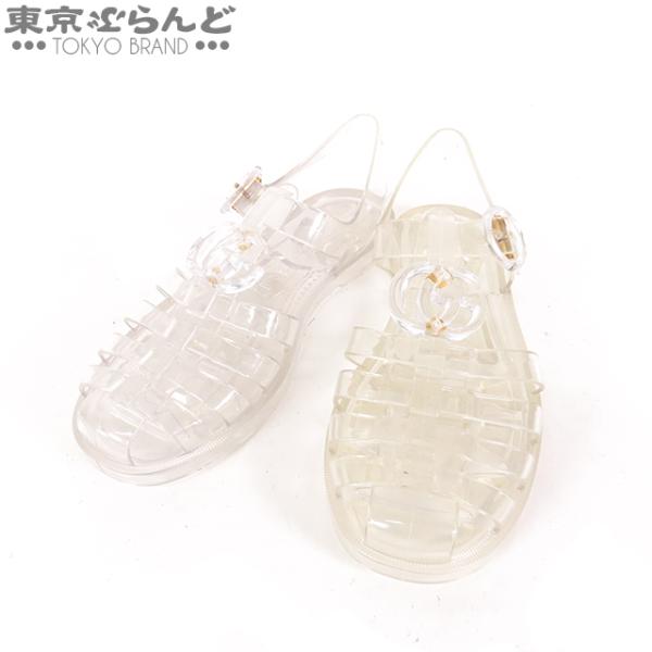 GUCCI グッチ GGロゴ フラットサンダル 透明 クリア ラバー 34 GUCCI グッチ GGロゴ フラットサンダル 透明 クリア ラバー 34