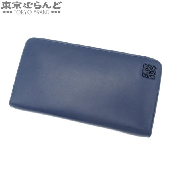 新品同様‼️ 現行　ロエベ　LOEWE　長財布　バイフォールド　ラウンドファスナー LOEWE（ロエベ） ラウンドファスナー 長財布 133.87.L92 ブルー カーフ