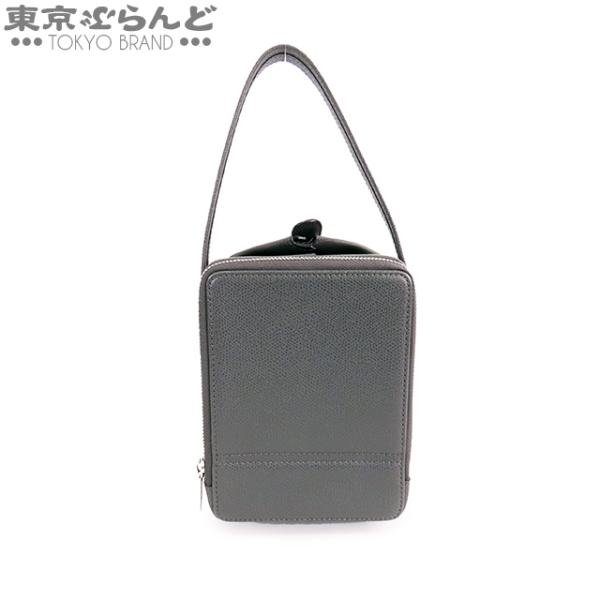 ［美品］Valextra グレー レザービジネスバッグ 内ポケット付き ヴァレクストラ(Valextra)ビジネスバッグ｜2101217321365｜【公式
