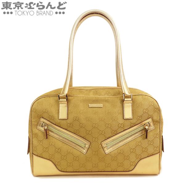 GUCCI グッチ GG ボーリングバッグ 002.1115 ゴールド GGキャンバス
