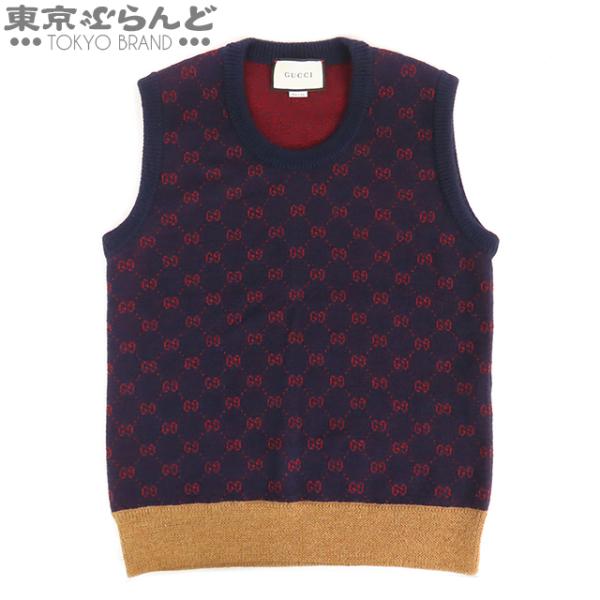 グッチ イタリア製 ウール ベスト S ネイビー GUCCI レディース GUCCI - グッチ イタリア製 ウール ベスト S ネイビー GUCCI