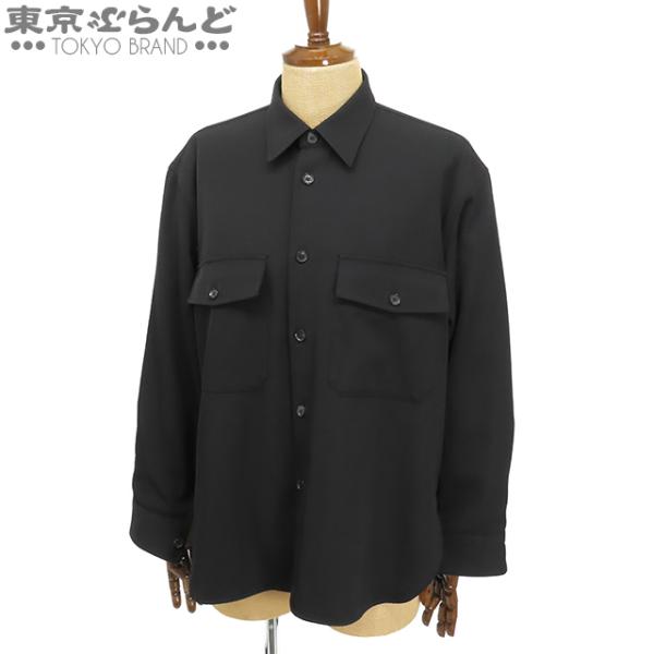 オーラリー AURALEE WOOL MAX GABAGINE SHIRT A9AS03MX ブラック 黒