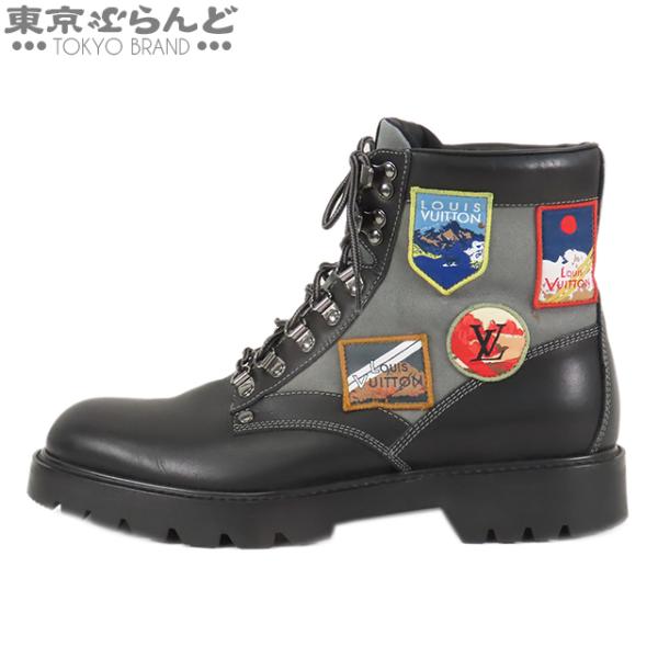 ルイ・ヴィトン 【美品】ブラック スエード ウェッジヒールブーツ LOUIS VUITTON（ルイ・ヴィトン） オーベルカンフ ライン アンクル