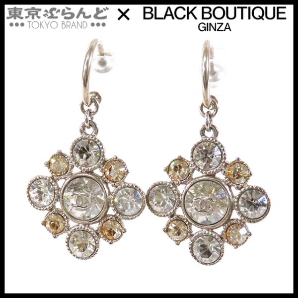 CHANEL（シャネル） ビジュー フープ ピアス シルバー メタル ライン