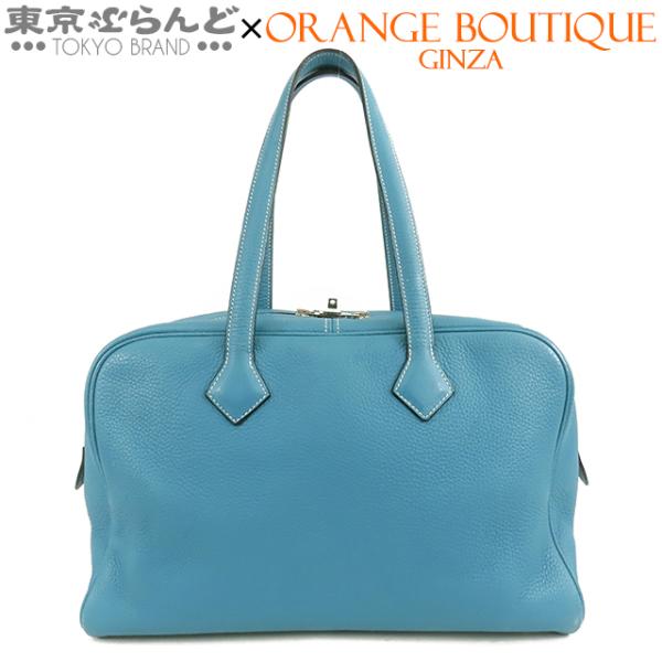 HERMES（エルメス） ヴィクトリア35 □K刻印 ブルージーン シルバー