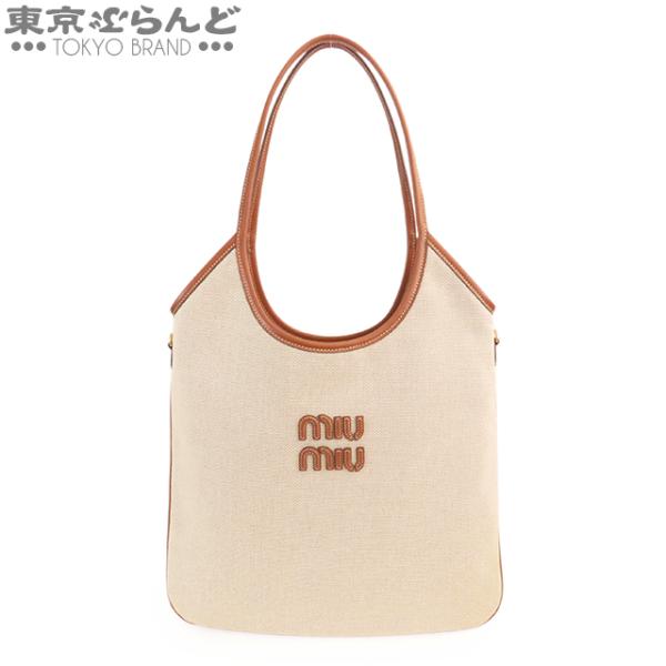 miu miu（ミュウミュウ） MIUMIU IVY キャンバスxレザー バッグ