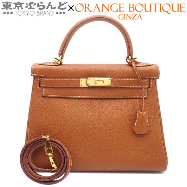 【良品】HERMES エルメス ケリー28 ブラウン ゴールド金具 ハンドバッグ HERMES（エルメス） ケリー28 □D刻印 ゴールド ゴールド金具 トゴ 内