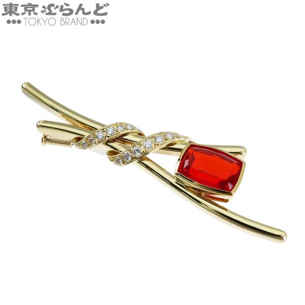 18金ミキモトパールブローチ　ダイヤ付き MIKIMOTO（ミキモト） ブローチ イエローゴールド K18YG ファイア