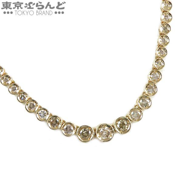 テニスネックレス イエローゴールド K18YG ダイヤモンド 103PD 5.00ct