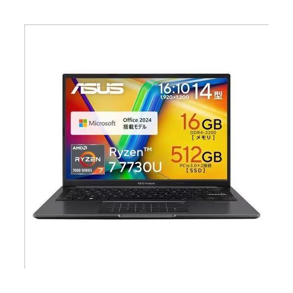 ASUS ノートPC Vivobook M1405YA-R7YAWS[14型 | WUXGA | Ryzen 7 | 16GB | 512GB | Windows 11 Home | Office H&B | インディーブラック]