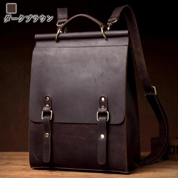 本革 ビジネス カジュアル リュック メンズ 軽量 リュック メンズ 本革スクエアバックパック ブランド ビジネス 大容量