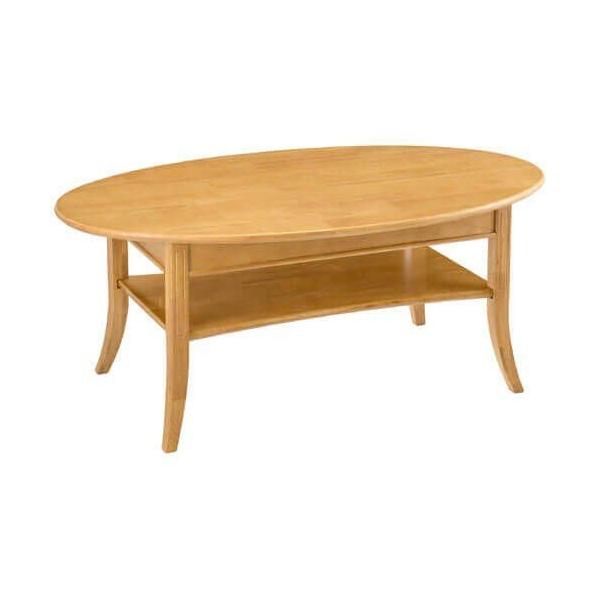 楕円形木製テーブル スラット棚付き 曙工芸製作所 リビングテーブル センターテーブル ローテーブル