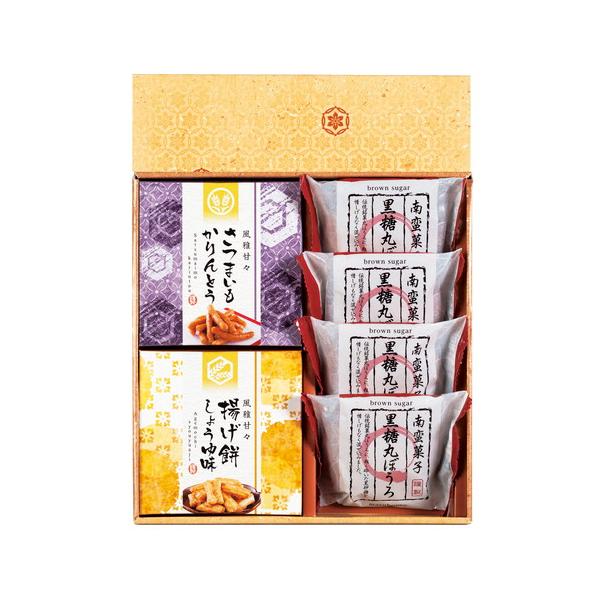 銘菓丸ぼうろに、粗く砕いた黒砂糖を練り込んだ黒糖丸ぼうろと国産玄米から作られた米油100%で揚げたかりんとう、国産のもち米を使用し、米油とごま油をブレンドした油で揚げサクッとした食感の揚げ餅の詰合せです。■黒糖丸ぼうろ×4・揚げ餅(しょうゆ...