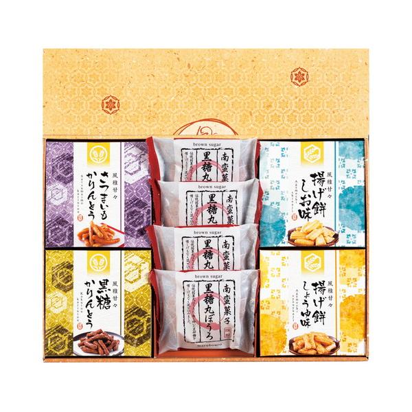 銘菓丸ぼうろに、粗く砕いた黒砂糖を練り込んだ黒糖丸ぼうろと国産玄米から作られた米油100%で揚げたかりんとう、国産のもち米を使用し、米油とごま油をブレンドした油で揚げサクッとした食感の揚げ餅の詰合せです。■黒糖丸ぼうろ×4・揚げ餅(しお味・...