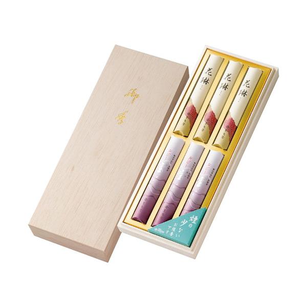 薫寿堂  花琳・ルビー宝 線香アソート木箱短寸6束 028(A4)送料無料・包装無料・のし無料