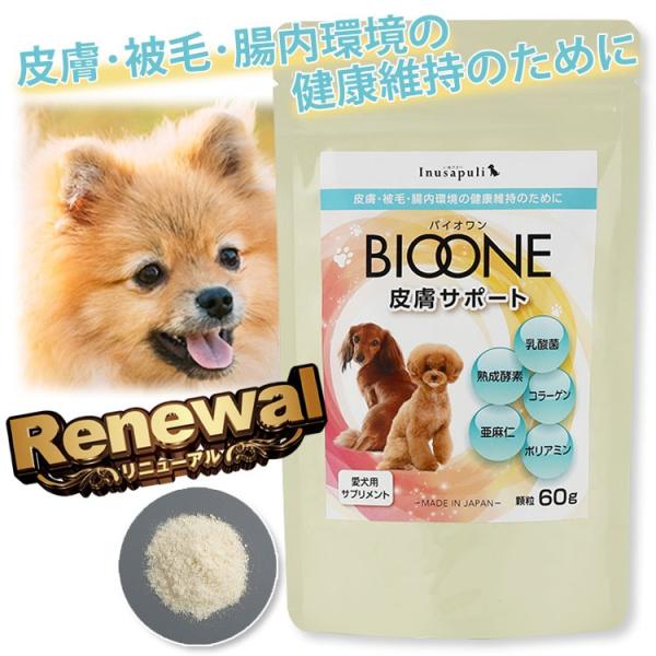バイオワン いぬさぷり 皮膚サポート 犬用健康補助食品 犬 健康 サポート 毛づや 便通 便臭 日本生物.科学研究所 メール便(ネコポスorゆうパケット)送料無料