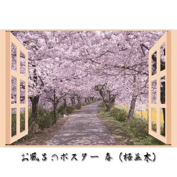 お風呂のポスター 四季彩 春 桜並木 : トキオラインヤフーショッピング