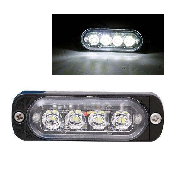 262-093-41　サイドスリム 4LED ホワイト DC-12v-24v サイドマーカー 全灯 ストロボ トラック用品