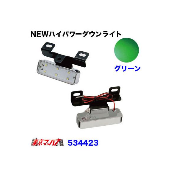 トラック用品　NEWハイパワーダウンライト　12/24V共用　グリーン　在庫限り