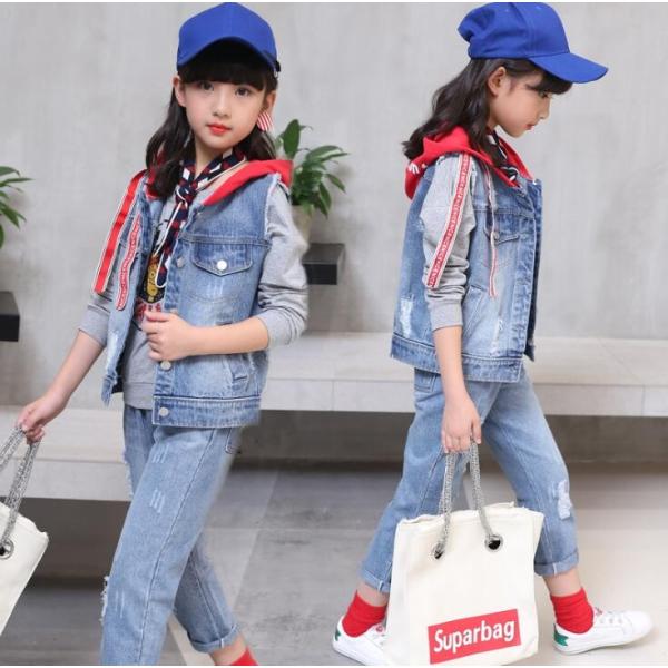 ジャージ セットアップ子供服 女の子 デニム ベスト デニムパンツ 3点セット キッズ ジュニア 長袖 通学 可愛い 韓国風 入学式 卒業式 春秋 Buyee Buyee บร การต วกลางจากญ ป น ซ อจากประเทศญ ป น