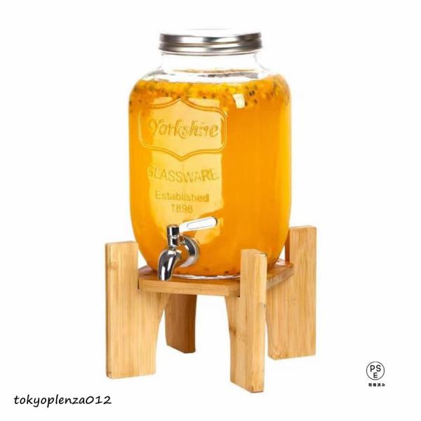 【高品質素材】飲料ディスペンサーは厚手の鉛フリーガラス、食品グレードの素材。清潔で透明、酸およびアルカリに耐性があり、無鉛で無毒で、口が広いデザインで、清掃が簡単で。 40度以上のお湯は入れないでください。【大容量】4L/5L/8L/の容量...