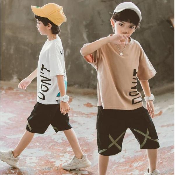 子供服 夏 ジャージ上下セット 男の子 2点セット セットアップ 半袖 Tシャツ パンツ かっこいい  カジュアル ナチュラル　■素材：90％綿、10％ポリエステル■セット内容：Tシャツ＋パンツ■サイズ：（単位：cm）【120】 おすすめ身...