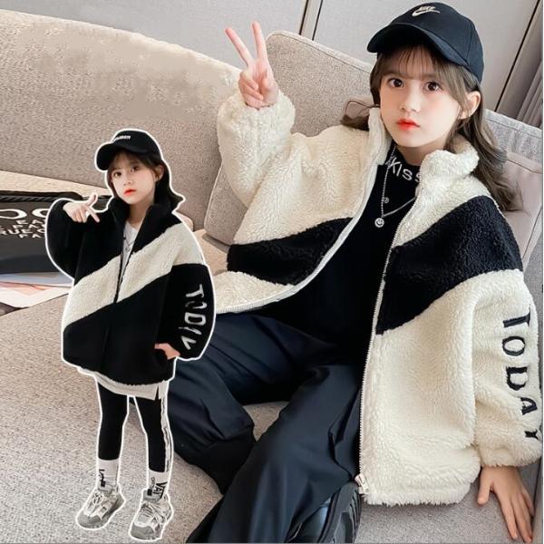 子供服 ファー ジャケット 毛 女の子 ボアコート  厚手 暖かいカジュアル 可愛いキッズ 韓国風 ファーコート 冬アウター■素材：ポリエステル■サイズ：（単位：cm）【110】着丈43　バスト89　お勧め身長95-105【120】着丈46...