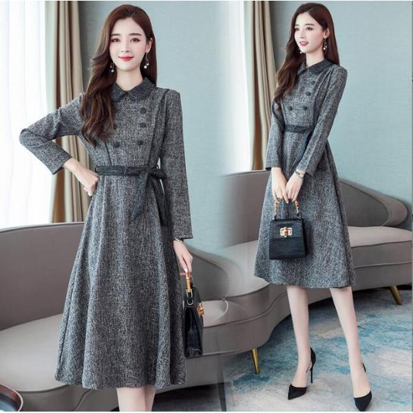 ワンピース レディース 秋 フォーマルワンピース 結婚式 二次会　ドレス　パーティードレス　ロング　演奏会　長袖　秋ワンピース きれいめ 大きいサイズ　大人 上品 卒業式 入学式 母親 ママワンピース　着痩せ　30代　40代　50代　通勤　...