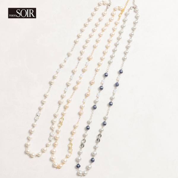 東京ソワール ロングパールネックレス シルバー 東京ソワール 軽やかロングパールネックレス クリスタル 結婚式