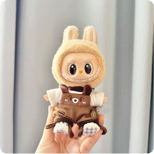 美品 LABUBU服着せ替えラブブ服 6点 新品labubuラブブぬいぐるみ服15- 17cm着せ替え着ぐるみ 6色