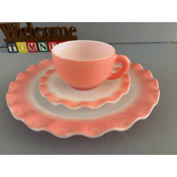 ヘーゼルアトラス ピンクリプル カップ＆ソーサー＆プレート