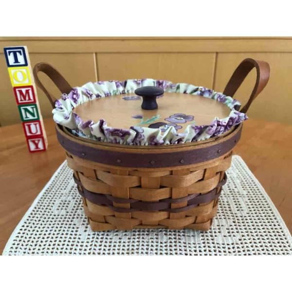【美品】ロンガバーガー Longaberger バスケット ケーキバスケット ロンガバーガーLongaberger メイシリーズ パンジーバスケット