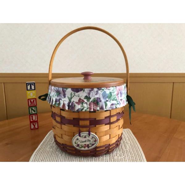 【美品】ロンガバーガー Longaberger バスケット ケーキバスケット ロンガバーガーLongaberger メイシリーズ スイートピーバスケット 1996