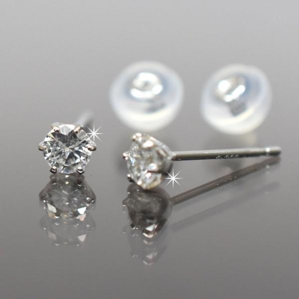 プラチナ Pt900　 一粒 天然ダイヤモンドピアス 高品質　計0.2CT pt-de02_1.jpg