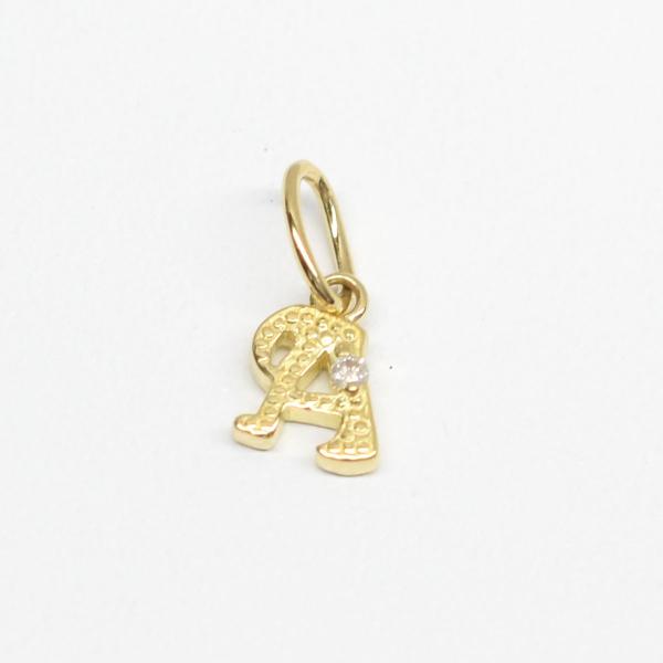 最終即決特価価格❣️k18 0.48ctダイア入りペンダントトップ tomatosarada K18 18金 ダイヤ付きイニシャルペンダントヘッド