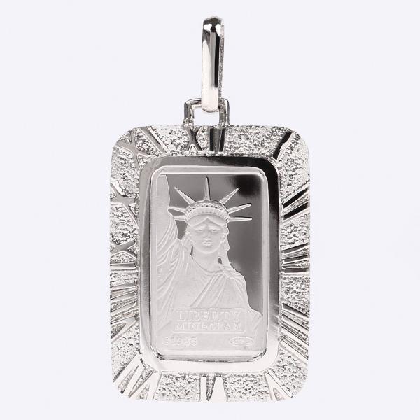 Pt999 リバティ2gインゴッド ペンダント Pt999 純プラチナ インゴット ペンダント リバティ 自由の女神