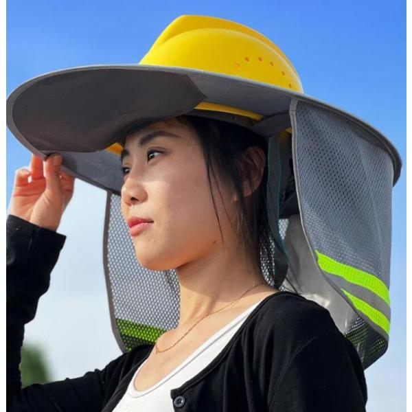 除けタレ ヘルメット用 ツバ つば UVカット 折りたたみ サンシェード メット用 取り付け簡単 熱中症対策 日光 日差し つば広 日よけたれ ヘルメ