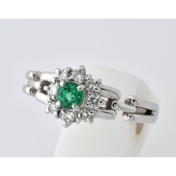 POLA（ポーラ） Pt.900 エメラルドリング ＃15 【中古】 値下げ : 01  