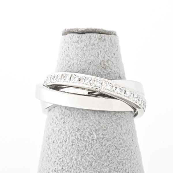 Pt.900 ダイヤモンド 三連リング D=0.346ct #10 【中古】商品番号 B 