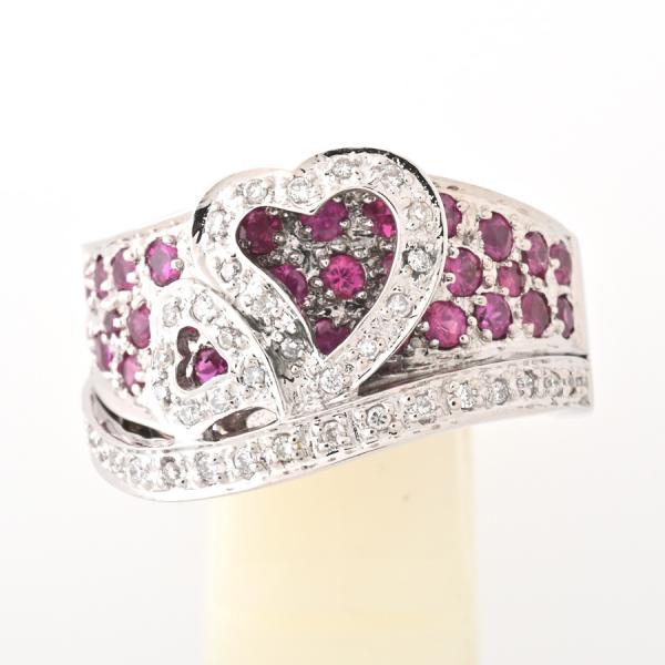 K18WG リング ルビー 1.05c / ダイヤモンド 0.22ct ＃13【中古】商品