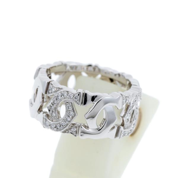た*ん様 Cartier ダイヤモンド アントルラセ ホワイトゴールド廃盤 安全 Cartier（カルティエ） アントルラセ 2C ハーフ ダイヤモンド リング