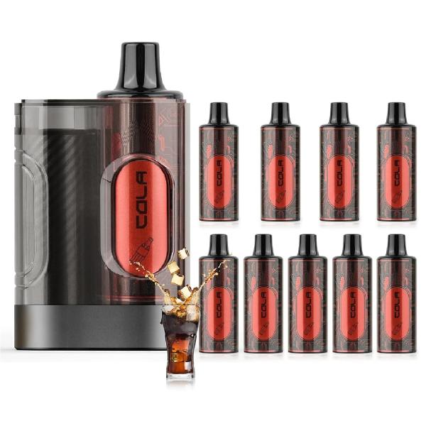 電子タバコ 使い捨て VAPE コーラ風味 本体+10POD 50000回吸引可能 大