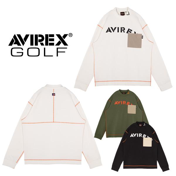 AVIREX GOLF 裏毛タートルスウェット AVG3F-AP7 モックネック